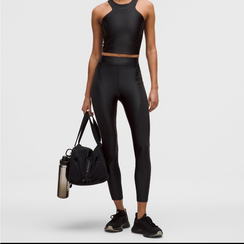 Lululemon Satin Shine Panelled High-Rise Tight 25" *Wordmark in Black​